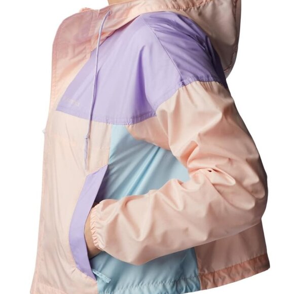 Columbia Flash Challenger Cropped Windbreaker Women's L XL Peach Purple NWT - Picture 2 of 7
